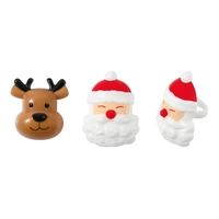 Jolly Santa And Reindeer Cupcake Rings - 6Pcs