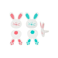 Bunny Heads Or Tails Cupcake Rings - 6 Pieces