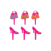 Animal Print Purse And Shoe Cupcake Picks - 6 Pcs
