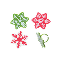 Nordic Snowflake Cupcake Rings - 6Pcs