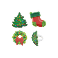 Whimsical Christmas Assortment Cupcake Rings - 6Pcs