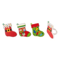 Festive Stockings Cupcake Rings - 6 Pieces
