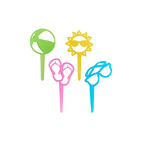 Summer Fun Cupcake Picks - 6Pce