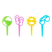 Summer Fun Cupcake Picks - 6Pce