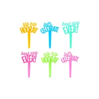 Celebratory Sayings Cupcake Pick - 6 Pieces