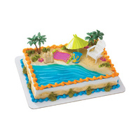 Beach Chair And Umbrella - Cake Topper Decopac - 6 Pcs