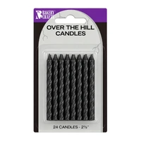 Black Over The Hill Smooth And Spiral Candles Bakery Crafts :Single