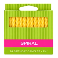 Yellow Smooth And Spiral Candles Bakery Crafts 