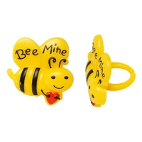 Bee Mine Cupcake Rings - 6 Pcs