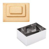 Plain Rectangle Cutter Set - 3 Pieces - Ateco Stainless Steel