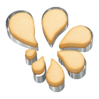 Plain Comma / Drop Cutter Set - 7 Pieces - Ateco Stainless Steel