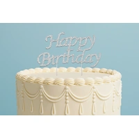 Happy Birthday Pick- Cake Topper DIAMANTE