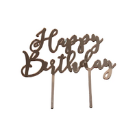 Happy Birthday - Acrylic Cake Topper - Rose Gold Mirror