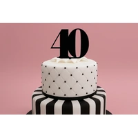 40 Number Acrylic Black Cake Topper-Anniversary/Birthday