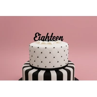 Eighteen - Acrylic Birthday Cake Topper - Black 