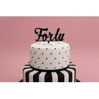 Forty - Acrylic Birthday Cake Topper - Black