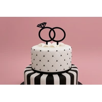10cm Diamond Rings Acrylic Wedding Engagement Cake Topper 