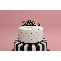 12cm High Mr And Mrs 1 - Acrylic Wedding Silhouette Cake Topper - Cake Decor - Monogram 