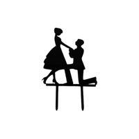Proposal 1 - Acrylic Engagement Wedding Silhouette Cake Topper 