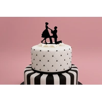 Proposal 1 - Acrylic Engagement Wedding Silhouette Cake Topper 