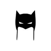 Bat Mask - Acrylic Cake Topper - Black 