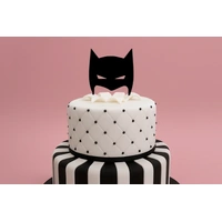 Bat Mask - Acrylic Cake Topper - Black 