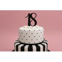 Number 18 Script - Black Acrylic Cake Topper 