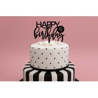 Happy 1/2 Birthday - Black Acrylic Cake Topper