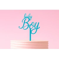 Baby Boy - Blue Acrylic Cake Topper