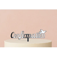 Confirmation - Acrylic Cake Topper - Mirror Silver 