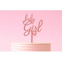 Baby Girl Style 1 - Pink Acrylic Cake Topper