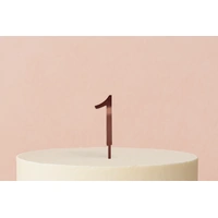 Number:1 (One) Rose Gold Mirror Cake Topper - 8cm Monogram
