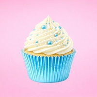 Light Blue Large Foil Cupcake Cases - 25 Pieces 