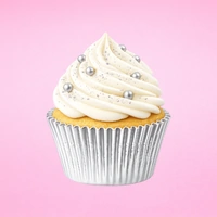 Silver Large Foil Cupcake Cases - 25 Pieces