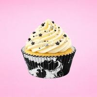 Black Skull Greaseproof 250Pce 50X35mm Cupcake Cases Iconic Cake Art