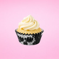 Black Skull Greaseproof Mini 35mm Cupcake Cases
