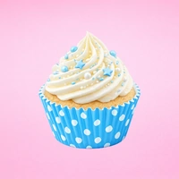 Blue And White Polka Dot Cupcake Cases - 250Pce Greaseproof Baking Cups