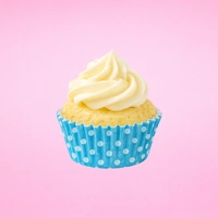 Blue And White Polka Greaseproof Mini 35mm Cupcake Cases