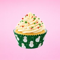 Merry Christmas Greaseproof 250Pce 50X35mm Cupcake Cases Iconic Cake Art