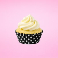 Black And White Polka Greaseproof Mini 35mm Cupcake Cases
