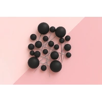 Black Matte Ball Toppers 20pcs