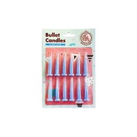 Light Blue Bullet Candles - 12Pk