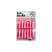 Hot Pink Bullet Candles - 12Pk