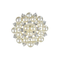 Stylish A-Grade Pearls Type 1 - Crystal Clear Rhinestone Brooch Buckle 