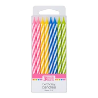 Assorted Colors Smooth And Spiral Candles Bakery Crafts 
