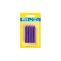 Purple Glitter Smooth And Spiral Candles Bakery Crafts 