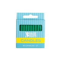 Green Plain Birthday Candles Bakery Crafts 