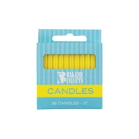 Yellow Plain Birthday Candles Bakery Crafts 