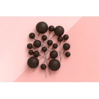Chocolate Brown Matte Ball Toppers 20pcs