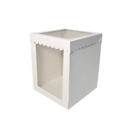 10 x 10 x 12 Inch Display Cake Box Tall 2 Window - Iconic Cake Art